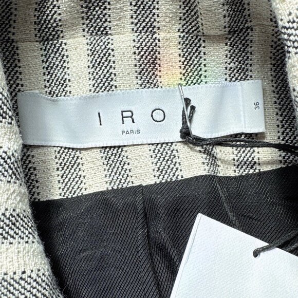 New IRO Ollan Tweed Knit Striped Buttoned Blazer Jacket Ecru Cream Size 36 US 4 - Picture 10 of 11